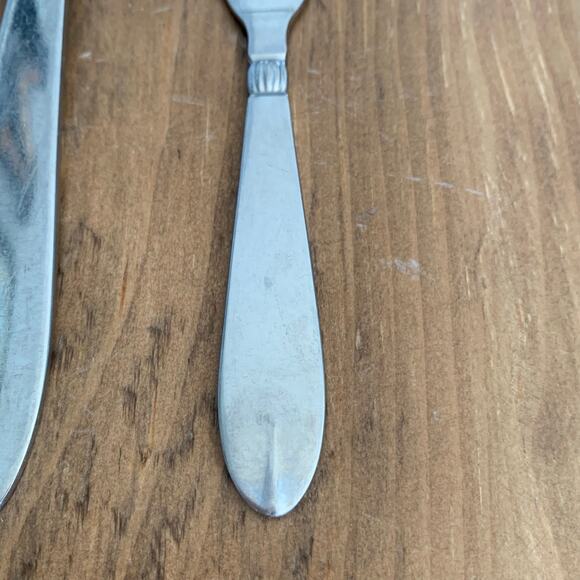 Sival Inger Stainless Flatware Denmark 3 Pc Glossy Ladle Fork Spoon Butter Knife - Picture 12 of 14